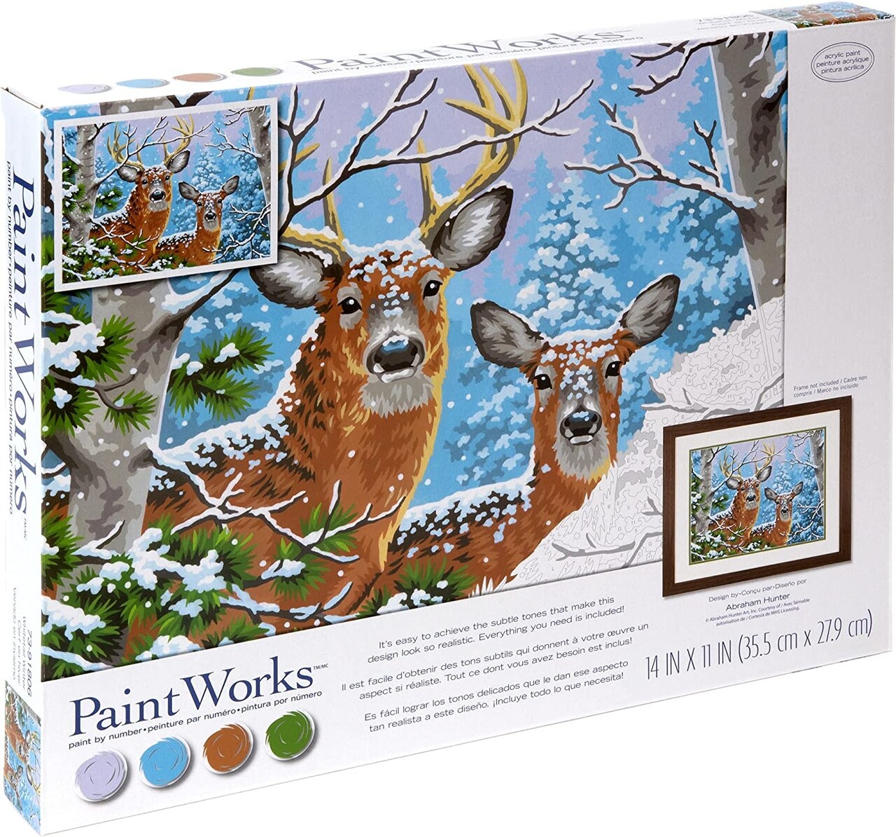 Paint Works Paint By Number Kit 14"X11"-Whitetail Winter
